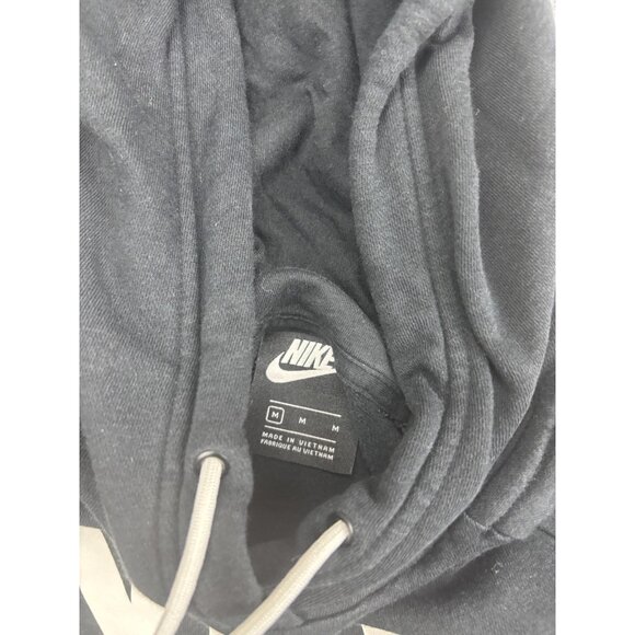Nike Hoodie Sweatshirt Womens Medium Black Spell Out Swoosh Kangaroo Pocket - Picture 4 of 6